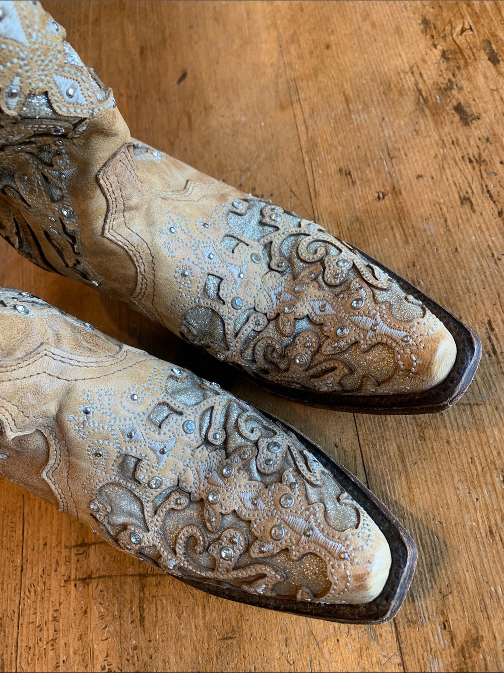 Corral Tan Leather Handcrafted Glitter Boot - Picture 16 of 16